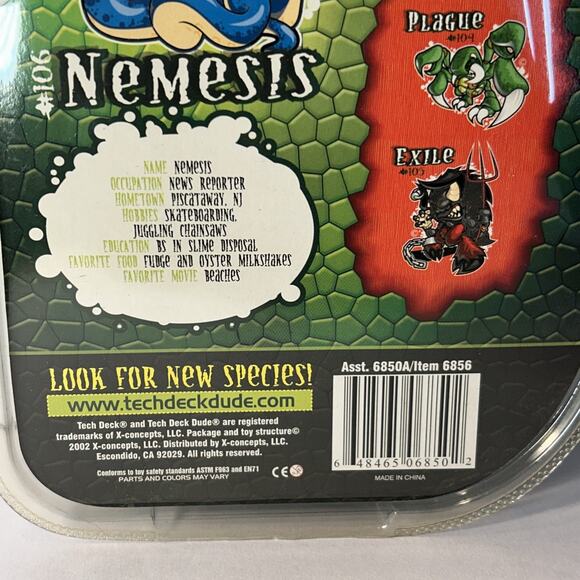 Tech Deck Dude Creatures Series Nemesis Figure 2002 Sealed Package Vintage - Picture 6 of 6